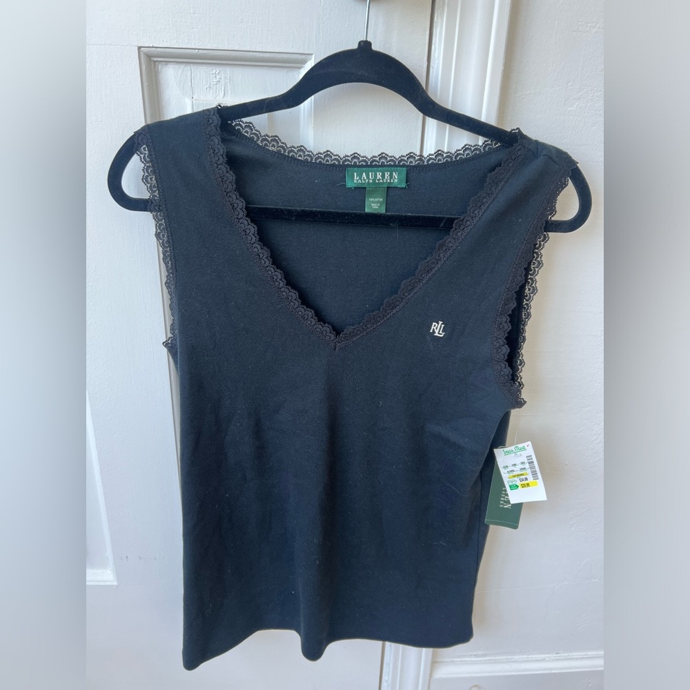 Lauren Ralph Lauren Black Lightweight Sweater Tank Top